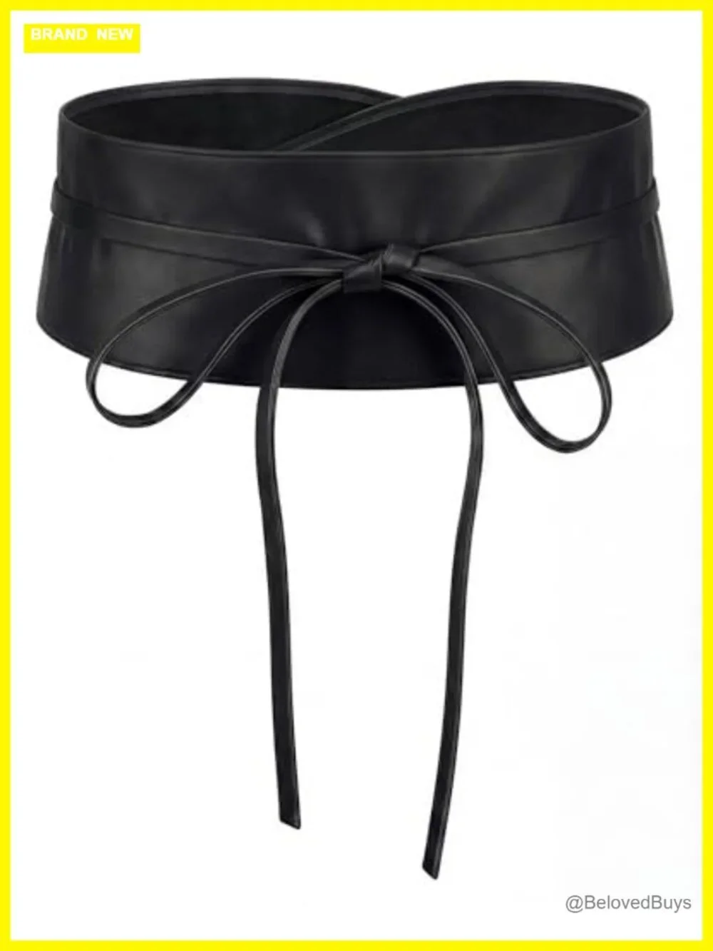 Faux Leather Obi Self Tie Belt - Cinch Waist
